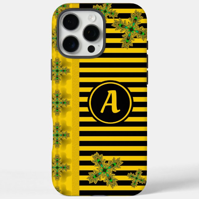 Artdeco Flowers in Retro Style with monogram Case-Mate iPhone Case (Back)
