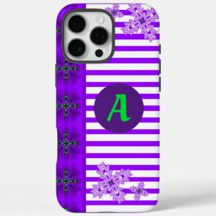 Artdeco Flowers in Retro Style with monogram iPhone 16 Pro Max Case