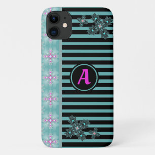 Artdeco Flowers in Retro Style with monogram Case-Mate iPhone Case