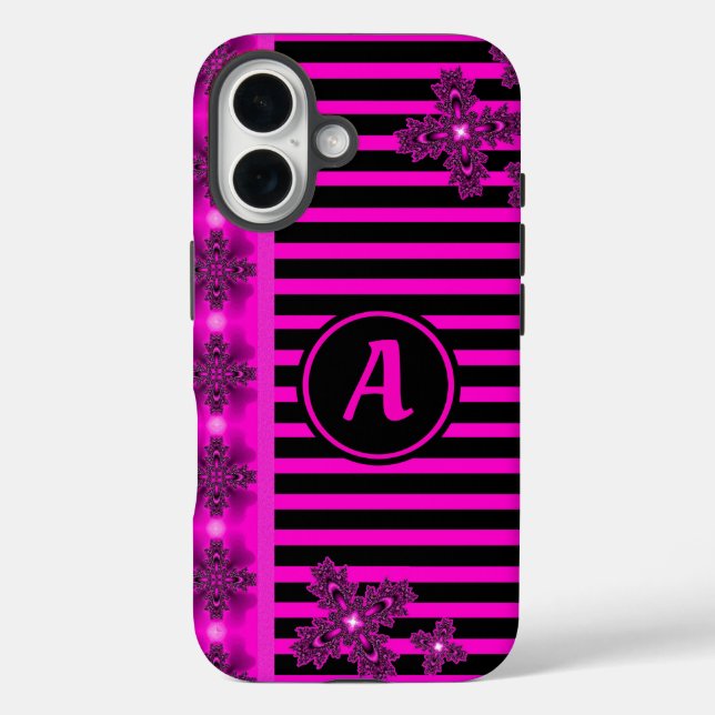 Artdeco Flowers in Retro Style with monogram Case-Mate iPhone Case (Back)