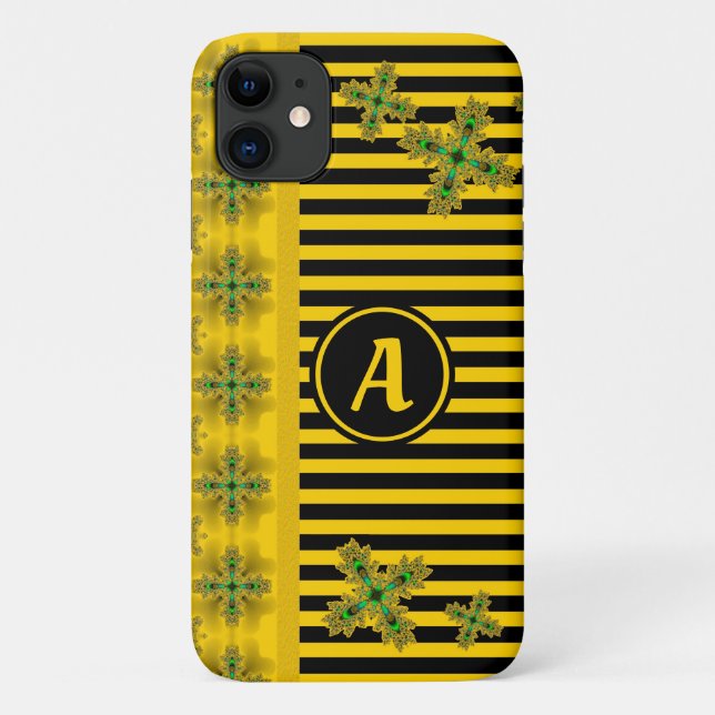 Artdeco Flowers in Retro Style with monogram Case-Mate iPhone Case (Back)