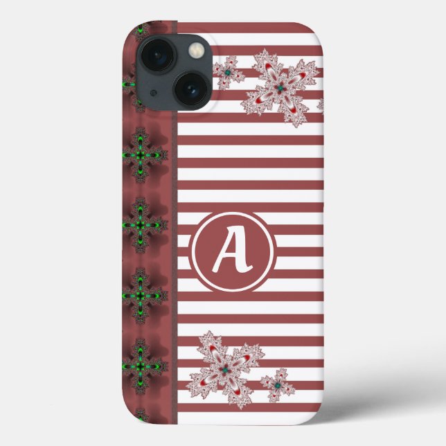 Artdeco Flowers in Retro Style with monogram Case-Mate iPhone Case (Back)