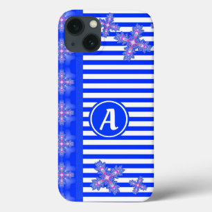 Artdeco Flowers in Retro Style with monogram iPhone 13 Case