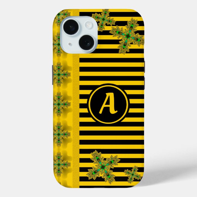 Artdeco Flowers in Retro Style with monogram Case-Mate iPhone Case (Back)