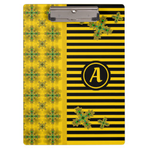 Artdeco Flowers in Retro Style with monogram Clipboard
