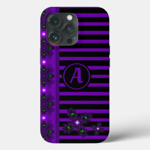 Artdeco Flowers in Retro Style with monogram iPhone 13 Pro Case
