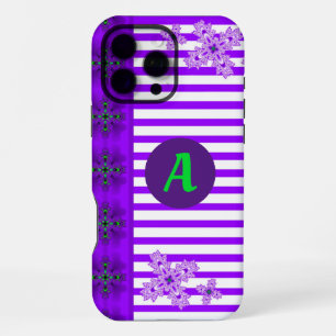 Artdeco Flowers in Retro Style with monogram iPhone 16 Pro Max Case
