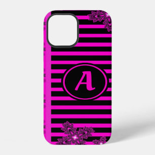 Artdeco Flowers in Retro Style with monogram iPhone 12 Case