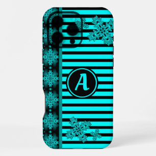 Artdeco Flowers in Retro Style with monogram iPhone 16 Pro Max Case