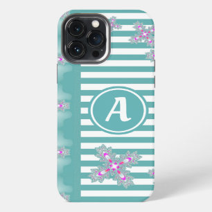 Artdeco Flowers in Retro Style with monogram iPhone 13 Pro Max Case