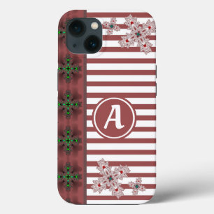 Artdeco Flowers in Retro Style with monogram iPhone 13 Case