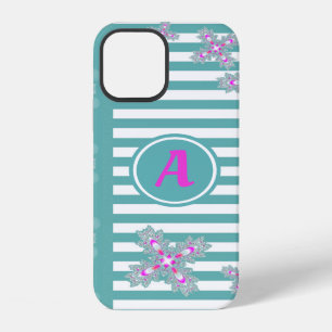 Artdeco Flowers in Retro Style with monogram iPhone 12 Case
