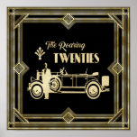 ArtDeco The Roaring Twenties Black Gold Gatsby Car Poster<br><div class="desc">Art Deco The Roaong Twenties Black Gold Gatsby Car</div>