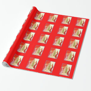 ArtDecoLadiesChristmas-GlossyWrapPaper 2'x6'Roll Wrapping Paper