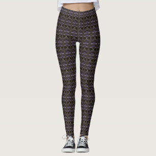 *artefacts purple yellow skull leggings