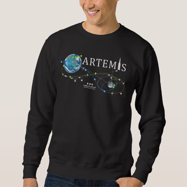 Artemis 1 Route Map SLS Rocket Launch Mission To T Sweatshirt (Front)