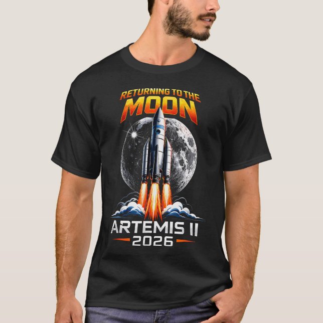 Artemis 2 Astronaut Moon T-Shirt (Front)