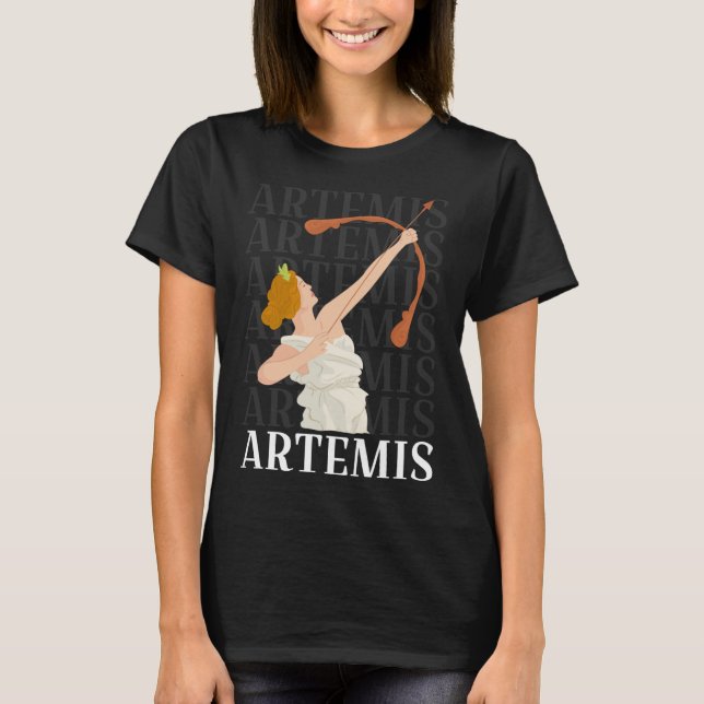 Artemis Goddess Of Hunting And The Moon Greek Myth T-Shirt (Front)