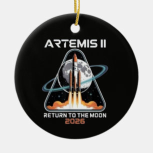 Artemis II Launch to The Moon 2026 Ceramic Tree Decoration