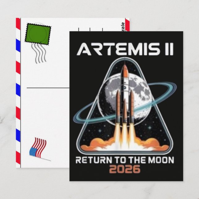 Artemis II Launch to The Moon 2026 Postcard (Front/Back)