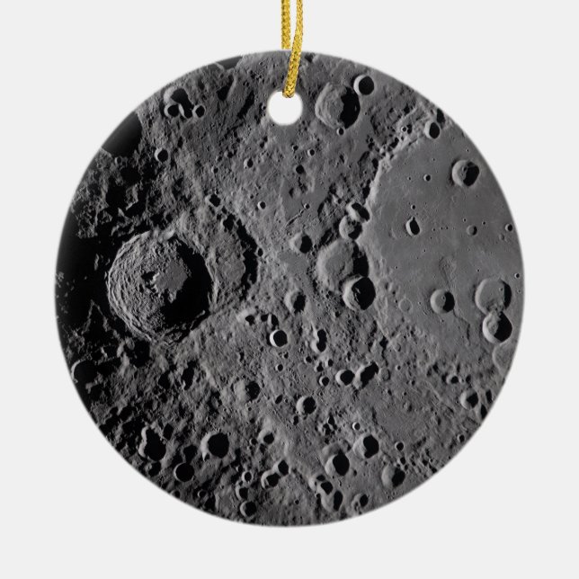 Artemis II Lunar Craters Ceramic Tree Decoration (Front)