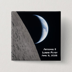 Artemis II Lunar Flyby 15 Cm Square Badge