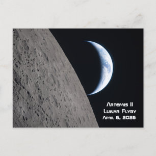 Artemis II Lunar Flyby Holiday Postcard