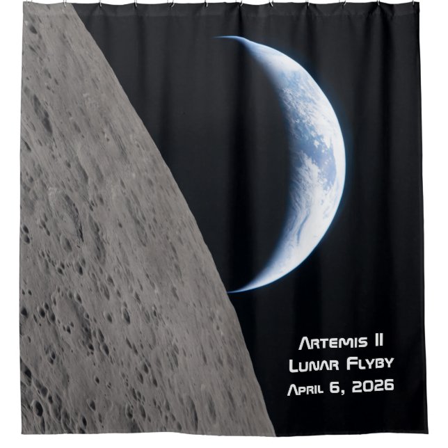 Artemis II Lunar Flyby Shower Curtain (Front)