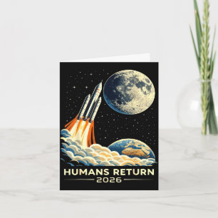 Artemis ii moon mission 2026 humans return retro card