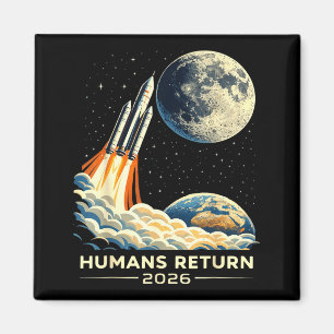 Artemis ii moon mission 2026 humans return retro magnet