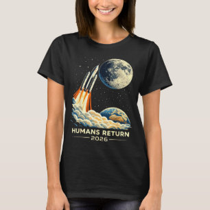Artemis ii moon mission 2026 humans return retro T-Shirt