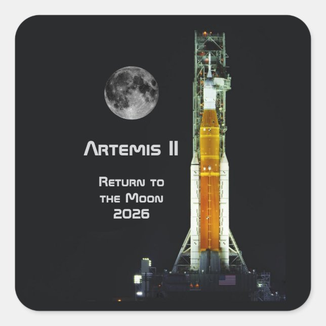 Artemis II Moon Mission Square Sticker (Front)