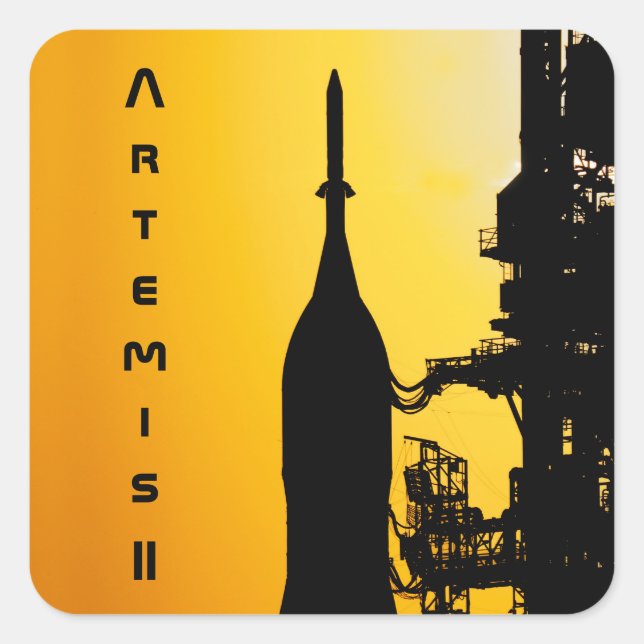 Artemis II to Launch Pad Square Sticker (Front)