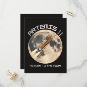 Artemis moon mission invitation postcard
