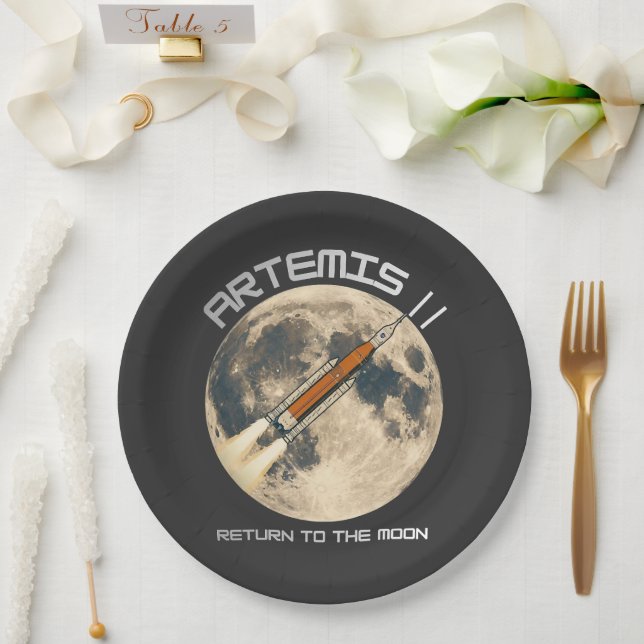 artemis moon mission paper plate (Wedding)