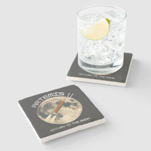 artemis moon mission stone coaster