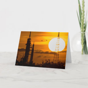 Artemis Moon Rocket at Dawn Card