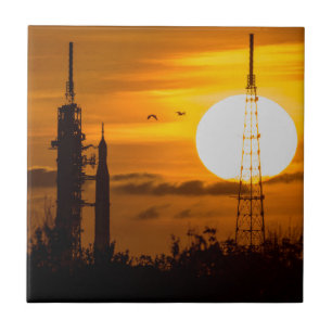 Artemis Moon Rocket at Dawn Tile