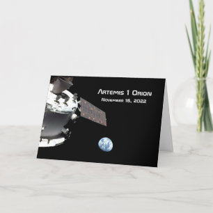 Artemis Orion Spacecraft Blue Marble Card