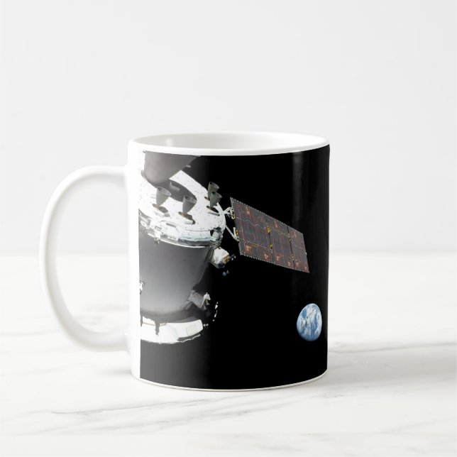 Artemis Orion Spacecraft Blue Marble Coffee Mug (Left)