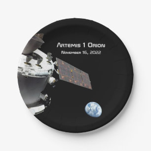 Artemis Orion Spacecraft Blue Marble Paper Plate