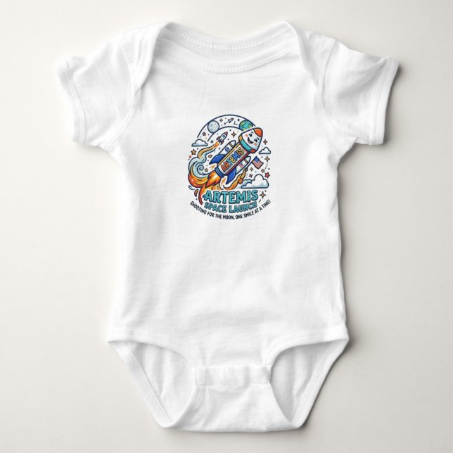 ARTEMIS SPACE LAUNCH BABY BODYSUIT (Front)