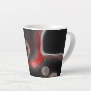 Arterial Motif: Abstract Black, White & Red Latte Mug