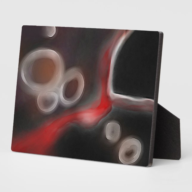 Arterial Motif: Abstract Black, White & Red Plaque (Side)