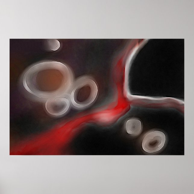Arterial Motif: Abstract Black, White & Red Poster (Front)