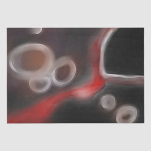 Arterial Motif: Abstract Black, White & Red Tissue Paper