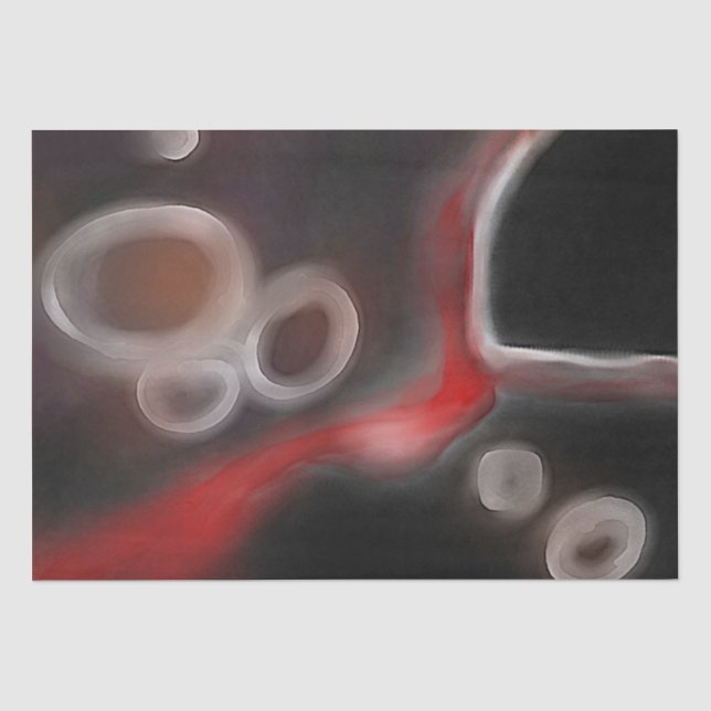 Arterial Motif: Abstract Black, White & Red Tissue Paper (Front)