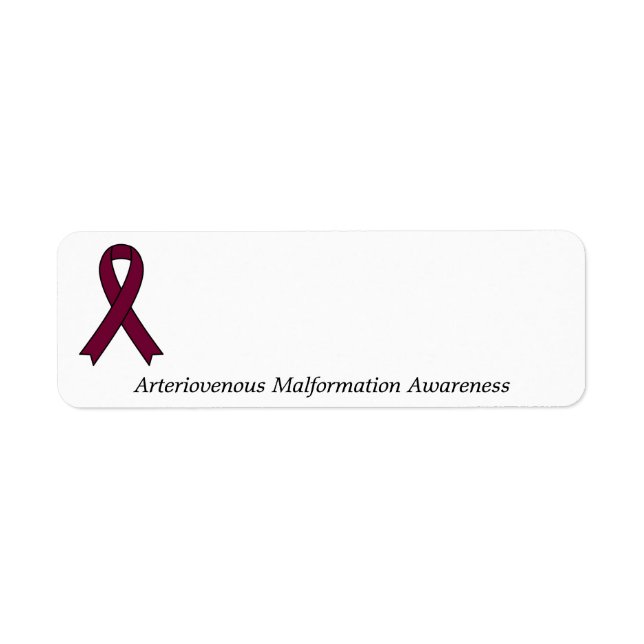 Arteriovenous Malformation Awareness Ribbon Label (Front)