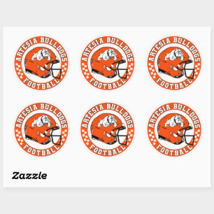 Artesia Bulldogs Football Roundel Classic Round Sticker