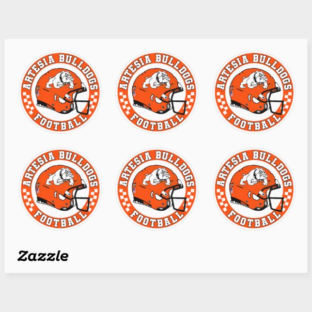 Artesia Bulldogs Football Roundel Classic Round Sticker (Sheet)